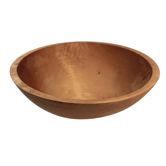 Birch Wood Salad Fruit Bowl The Great Alaskan Bowl Co 10" W/ Jute Hanger - Picture 3 of 12